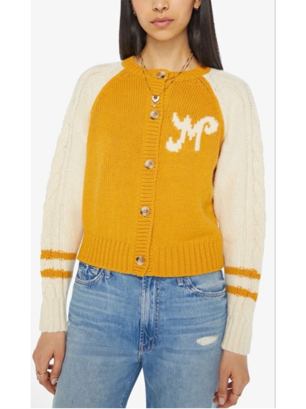 $395 MOTHER The Concert Cardigan For Sweater Varsity Sz Small